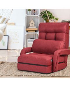 Adjustable Folding Floor Lazy Chair with Pillow