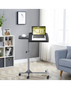 Adjustable Rolling Laptop Stand Table with Lockable Wheels