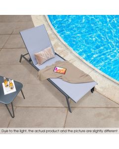 Outdoor Adjustable 6-Position Lounge Chair with Quick-Drying Fabric