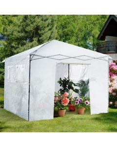 Height Adjustable Portable Grow House with PE Cover and Roll-up Doors
