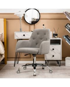 Height-adjustable Reception Chair with Rolling Casters for Office-Grey