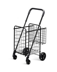 Folding Height Adjustable Shopping Trolley with Handle and Wheels