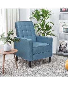 3-Position Adjustable Sofa Chair Leisure Seat with Extendable Footrest