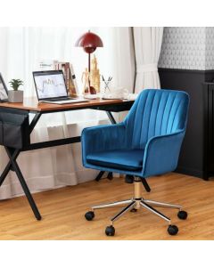 Adjustable Velvet Leisure Chair with 4 Universal Wheels for Daily