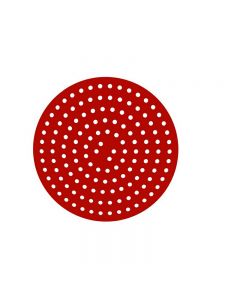 8 inch Reusable Air Fryer Liners Non-Stick Silicone Pad Mat Basket Round - Red
