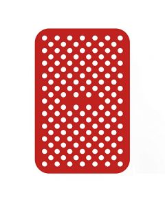 8 inch Reusable Air Fryer Liners Non-Stick Silicone Pad Mat Basket Rectangle - Red