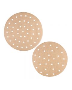 100 pcs Parchment Paper Liner with Hole Greaseproof Baking Mat for Air Fryer - Round 23cm