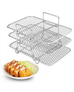 Air Fryer Grill Rack for Ninja Dual Air Fryer 304 Stainless Steel Three Layer