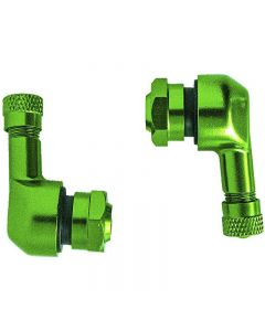 2 Pcs 90 Degrees and Alloy Aluminum CNC Motorcycle Valve Stems - Green