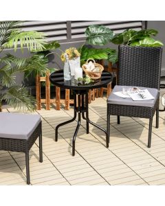 2 Pieces Outdoor All-Weather Dining Chair Set with Soft Cushions