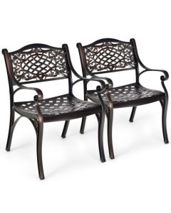 All-Weather Patio Dining Chairs with Armrests and Curved Seats