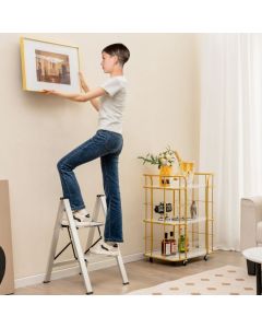 Aluminum Folding Step Stool with Non-Slip Pedal & Footpads