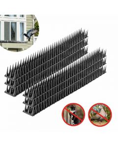 12 pcs Palstic Anti Bird Spike Scarer Anti-Cat Dog Pest Deterrent Pigeon Repellent with 3.cm Long Spikes - Black