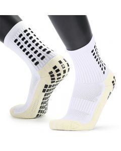 2 Pairs Men Anti Slip Football Socks Sport Socks Athletic Long Socks - White