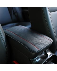 Car Armrest Cushion Cover Center Console Box Pad Car Armrest Protector - Black+Red