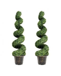 2 Pieces 120cm Artificial Boxwood Spiral Tree