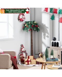 150CM Pre-Lit Artificial Christmas Palm Tree with 150 LED Lights