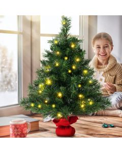 2ft Artificial Table Top Christmas Tree with LED Lights