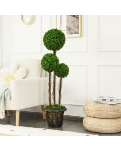 Artificial Topiary Tree with Real Wood Rattan in Decorative Pot