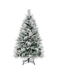 4.5 FT Artificial Xmas Tree with Pine Needles LED Lights and Pinecones