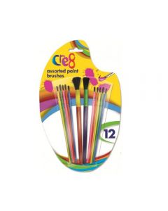 10 Small Paint Brushes 2 Chunky Paint Brushes 12 Pack Assorted Painting Brushes