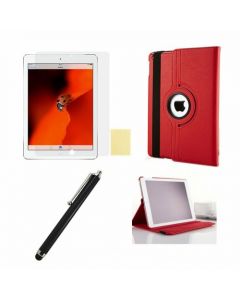 360 Rotation Case + Screen Film + Touch Screen Pen For iPad 5(Air) - Red