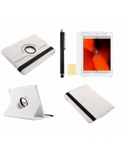 360 Rotation Case + Screen Film + Touch Screen Pen For iPad 5(Air) - White