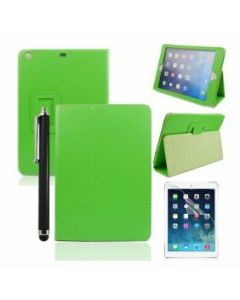 Protective Leather Case Cover with Fold Stand + Protective film + Stylus for iPad 5(Air) - Green