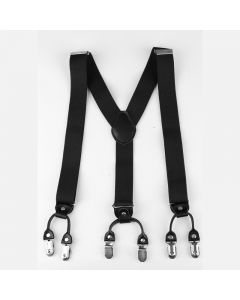 Business Mens Trousers Refined Suspenders Non-slip Shoulder Straps Gift Box Package - Black