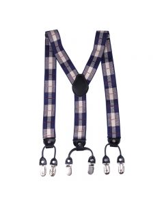 Business Mens Trousers Refined Suspenders Non-slip Shoulder Straps Gift Box Package - Retro Plaid