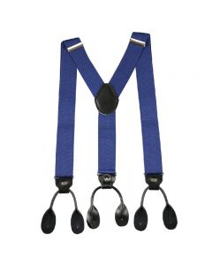 Youth Adjustable Heavy Duty Trouser Belt Suspender Elastic Metal Button Braces - Blue