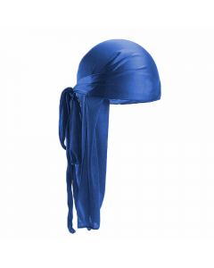 Fashion Unisex Men and Women Headscarf Headdress Bandana Durag Headwear Faux Soft Silk Pirate Cap Wrap - Blue