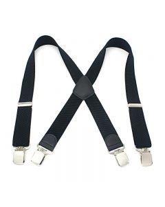 Mens 40mm High Elasticity Braces Fashion Trousers Suspenders - Black