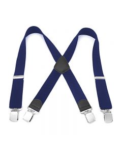 Mens 40mm High Elasticity Braces Fashion Trousers Suspenders - Navy