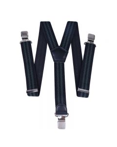 40mm Width Unisex Mens Women Braces Heavy Duty Stripes Suspenders - Green