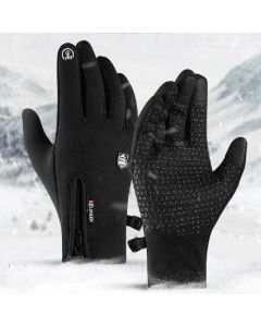 Winter Warm Driving Gloves Anti-slip Touch Screen Thermal Mitts Men - L Black
