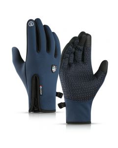 Winter Warm Driving Gloves Anti-slip Touch Screen Thermal Mitts Men - XL Blue