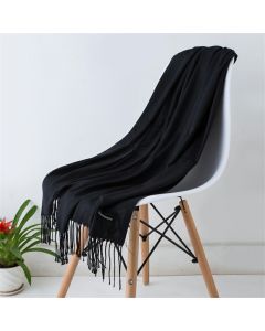 Ladies Cashmere Scarf Cashmere Wool Shawl Soft Large Thick Warm Winter Wrap - Black