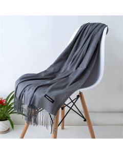 Ladies Cashmere Scarf Cashmere Wool Shawl Soft Large Thick Warm Winter Wrap - Grey