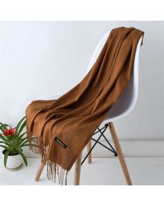 Ladies Cashmere Scarf Cashmere Wool Shawl Soft Large Thick Warm Winter Wrap - Brown