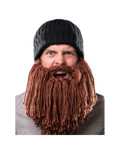 Men Funny Handmade Wig Mask Knit Hat and Fake Beard for Fancy Party Cosplay Carnival