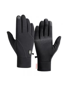 Mens Winter Warm Windproof Anti-slip Thermal Touch Screen Ski Gloves - 2XL Black
