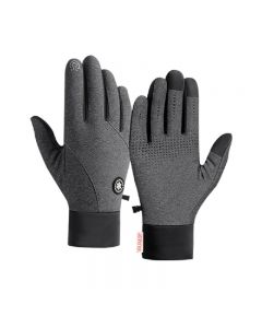 Mens Winter Warm Windproof Anti-slip Thermal Touch Screen Ski Gloves - M Grey