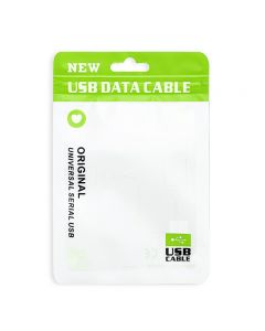 Original Universal USB Data Cable Sealing PE Packing Package Bag for Samsung iPhone - Green