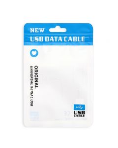 Original Universal USB Data Cable Sealing PE Packing Package Bag for Samsung iPhone - Blue