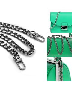Bag Metal Flat Chain Replacement Strap for Handbag Purse - Black