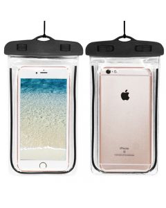 Waterproof Phone Case Dry Bag Glowing Underwater Phone Pouch for Smartphones - Black