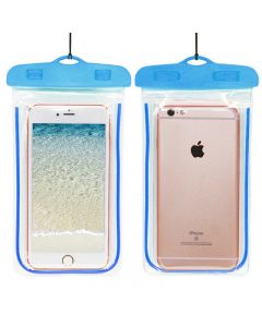 Waterproof Phone Case Dry Bag Glowing Underwater Phone Pouch for Smartphones - Blue