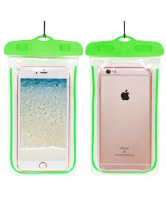 Waterproof Phone Case Dry Bag Glowing Underwater Phone Pouch for Smartphones - Green