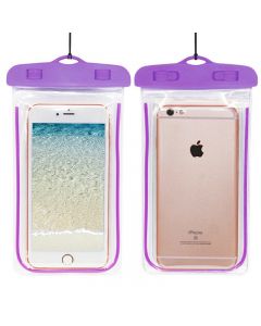 Waterproof Phone Case Dry Bag Glowing Underwater Phone Pouch for Smartphones - Purple